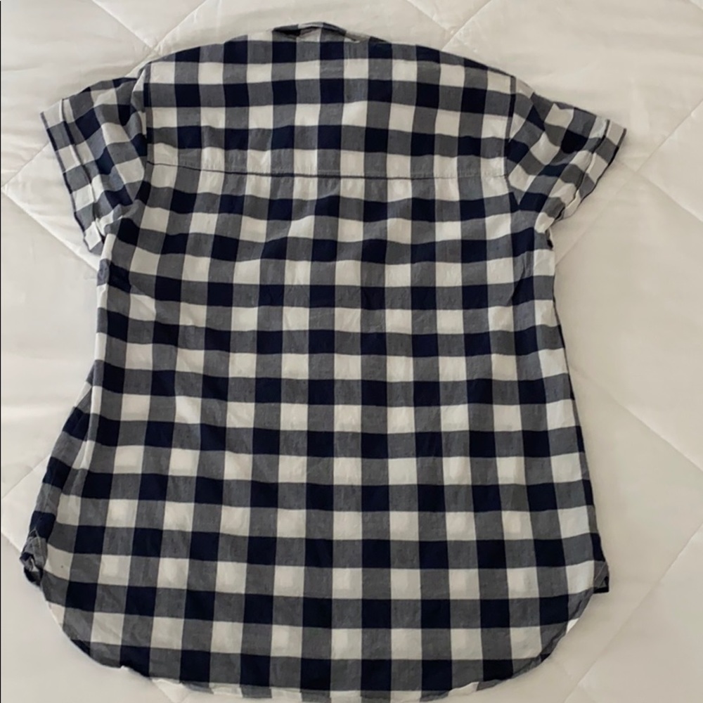 J.Crew Short Sleeve Popover in Navy Bufffalo Check - Picture 3 of 3